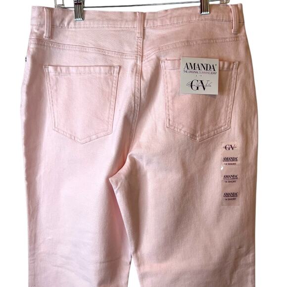 GLORIA VANDERBILT Amanda Straight Leg Slimming Jeans in Pink Women's Sz 14S - Picture 4 of 9